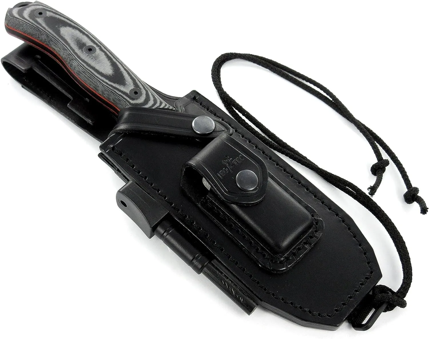 JEO-TEC Nº9 Bushcraft Survival Hunting Camping Fixed Blade Knife, MOVA Stainless Steel, 11" Overall, Multi-positioned Leather Sheath - Handmade