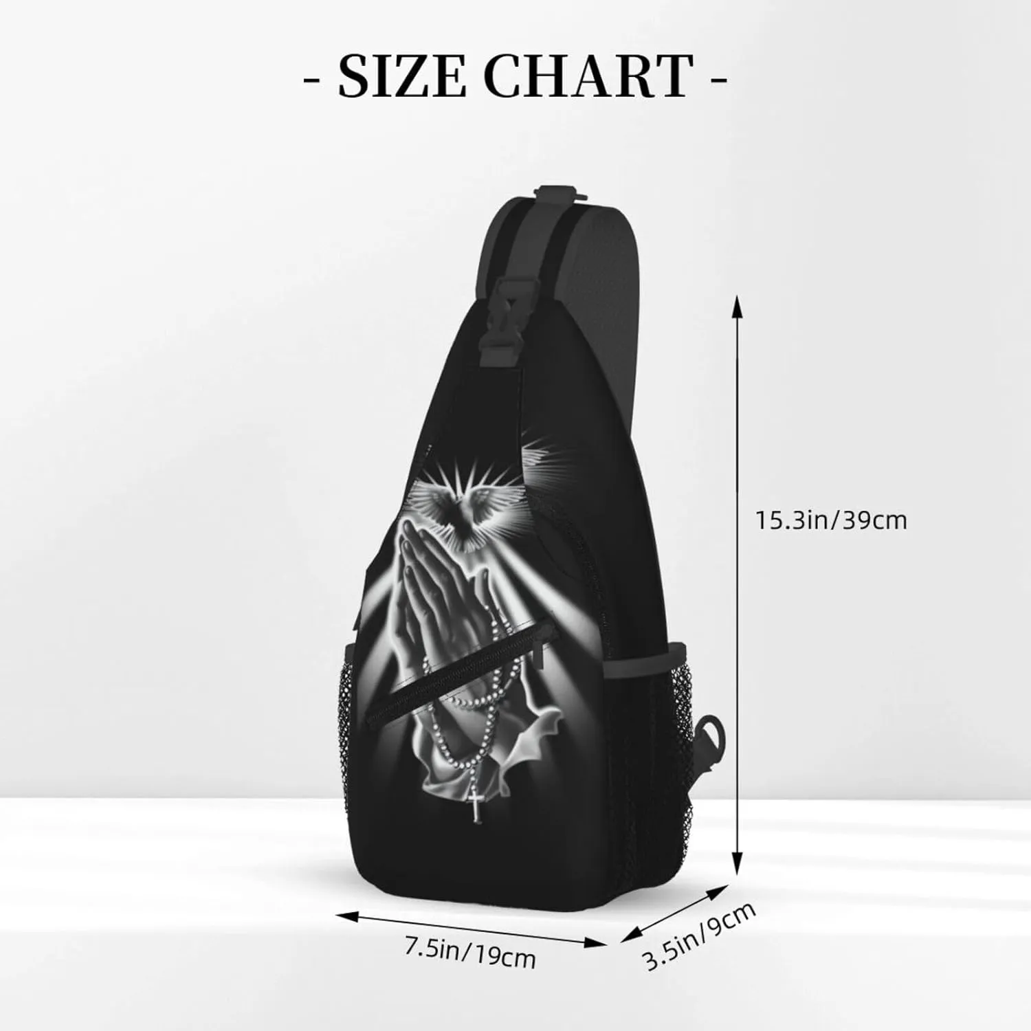 Jesus Cross Pattern Casual Backpack Bag Hiking Travel Shoulder Daypack Adjustable Sling Bags for Men Women