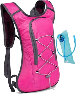 Jogging Vest,pink Running Vest,Hiking Backpack with 2L Water Bag, Marathon Cycling Duffel Bag for Trail Running Men and Women