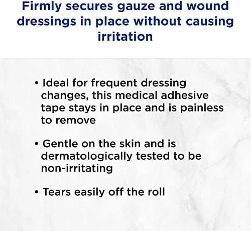 JOHNSON & JOHNSON Band-AID First Aid Paper Tape 1 Inch X 10 Yards 10 Yards (Pack of 8)