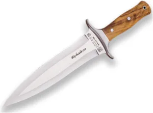 Joker Hunting Knife Rehalero CO10 with Olive Wood Handle, Blade 9.25 inches, Brown Leather Sheath, 500 gr, Fishing Tool, Hunting, Camping and Hiking