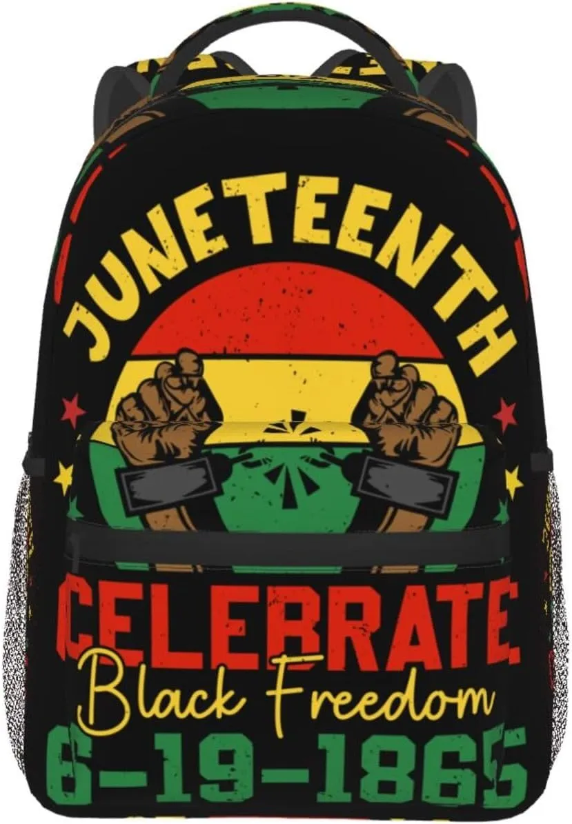 Juneteenth Celebrat Black Freedom June 19th 1865 Backpack Lightweight Laptop Backpack Casual Daypack Travel Double Shoulder Bag For Women Men