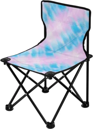 JUNZAN Blue Aqua Collapsible Camp Chair Lightweight Foldable Chair with Carrying Bag Hiking Chairs Backpacking Ultralight for Hiking Concert