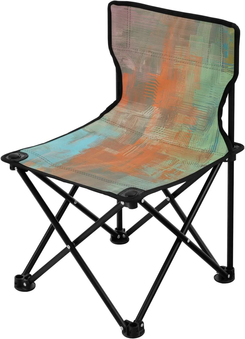 JUNZAN Portable Abstract Texture 2D Illustration Expressive Handmade 1383385790 Ultralight Camping Chair Lightweight Backpack Chair Carry Bag Included Lawn Chairs for Concert Lawn
