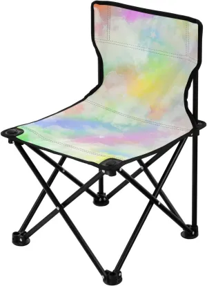 JUNZAN Portable Cute Rainbow Ultralight Camping Chair Ultralight Folding Backpack Chair Carry Bag Included Portable Chair for Waiting in Line for Travel Indoor