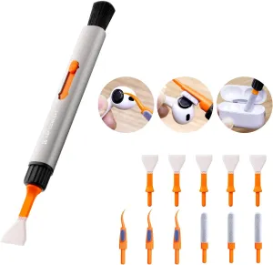 K&F Concept Lens Cleaning Pen Kit for APS-C Sensors, Multi-Function Cleaner Kit for Airpods Pro, Earbuds, Bluetooth Earphone Headphone Case, iPhone Charging Port, Earpods, Laptop