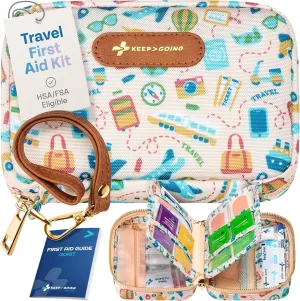 KeepGoing Travel First Aid Kit for Car, Home, Hiking, Camping and Outdoor Emergencies - First Aid Kit Travel Size TSA-Approved