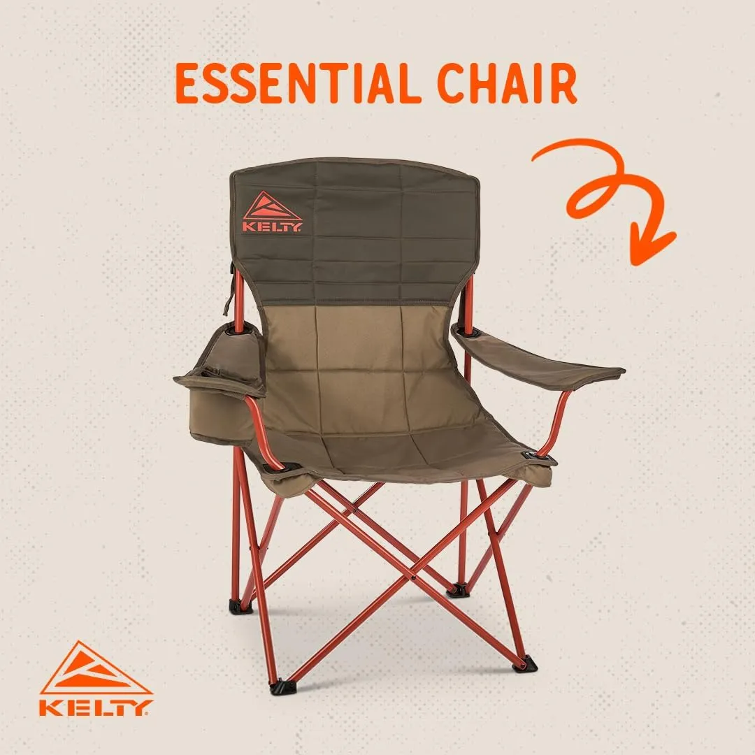 Kelty Essential Camping Chair, Folding Camp Seat for Festivals, Beach Days, Tailgating (Bungee Cord)