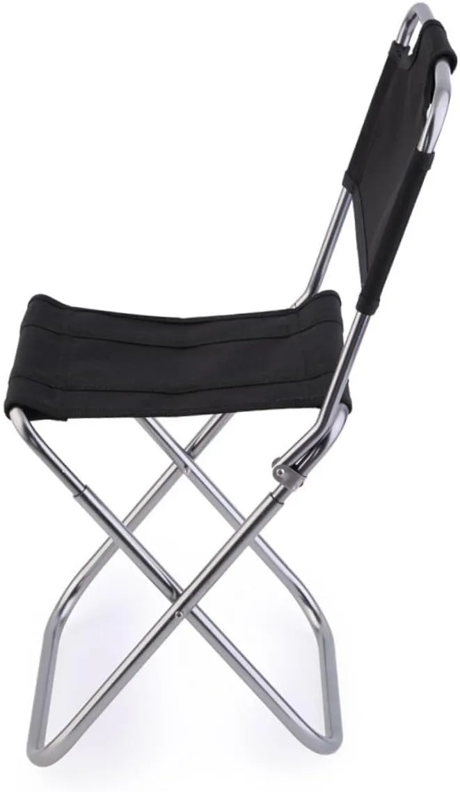 KICHOUSE Collapsible Stool with Backrest Foldable Camping Chair Portable Aluminum Alloy Stool for Home Outdoor Travel