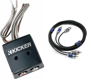 Kicker 46KISLOC K-Series Interconnect, Speaker to RCA W/Line-Out Converter & 46QI25 5 Meter 2-Channel Signal Cable