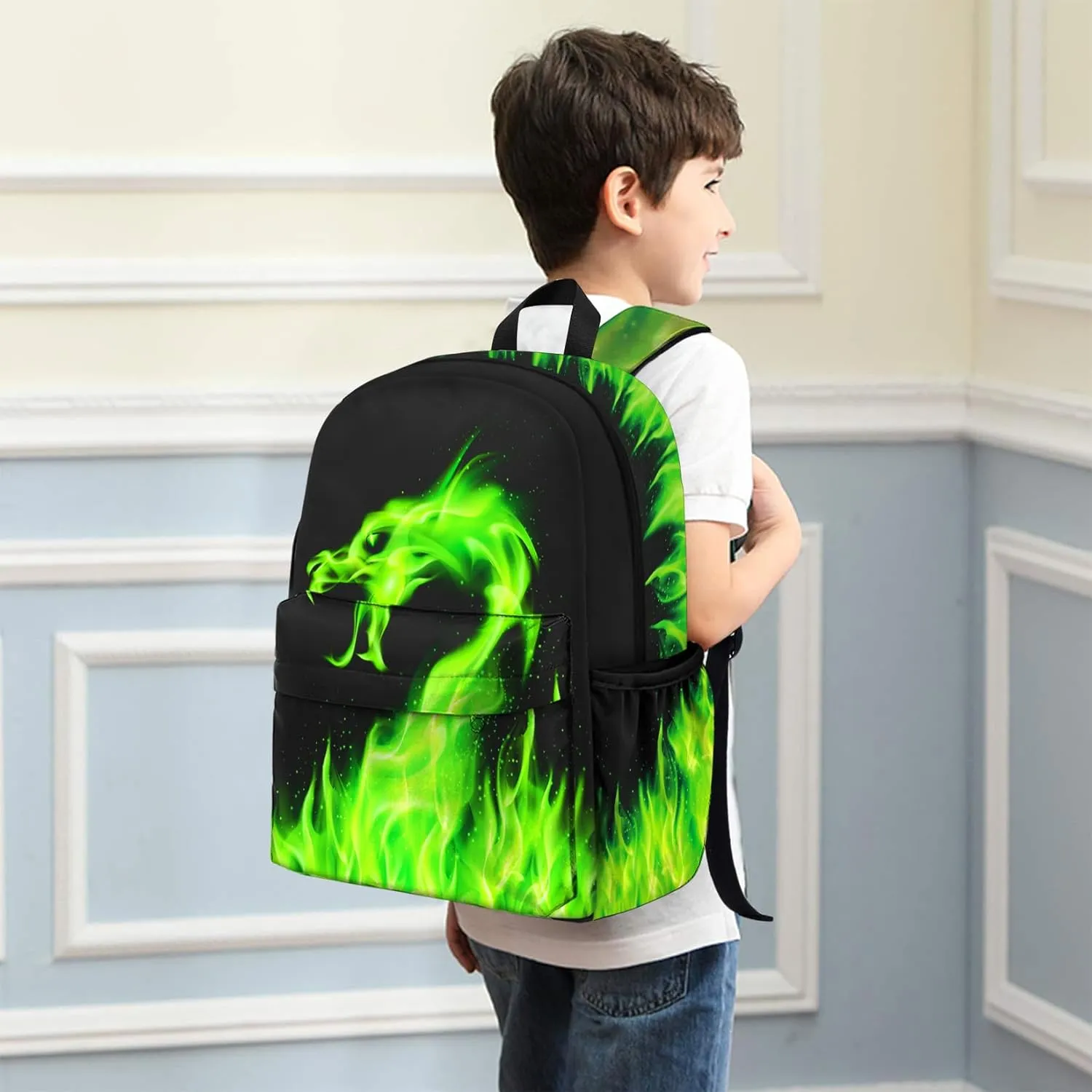 Kids Backpack for Boys，3PCS Boys Backpack with Lunch Box Set for Children Elementary Middle School Students，Lightweight School Bookbag for Travel and Daily Use
