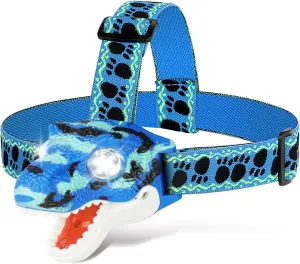 Kids Headlamp Battery Powered LED Flashlight T Rex Dinosaur Toy Stocking Stuffers Outdoor Headlight Birthday Gift for Boys Girls Toddlers ages 3-5 5-7 8 9 10  Easter Halloween Christamas toy