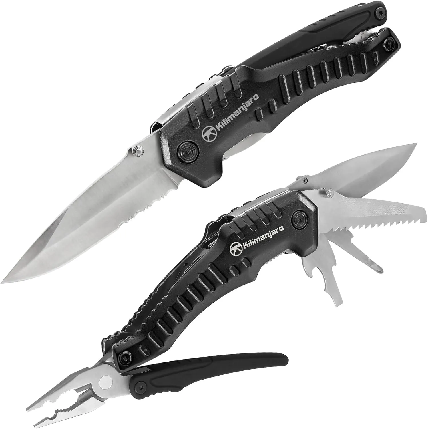 Kilimanjaro Multi-Tool, Full-Size Pliers, Blade Cuts Wood, Hose, Rope, Screwdriver, Wire Cutter, 8-1/2 Inches, Magnus Multifunction - 910056 , Black