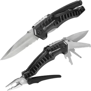 Kilimanjaro Multi-Tool, Full-Size Pliers, Blade Cuts Wood, Hose, Rope, Screwdriver, Wire Cutter, 8-1/2 Inches, Magnus Multifunction - 910056 , Black