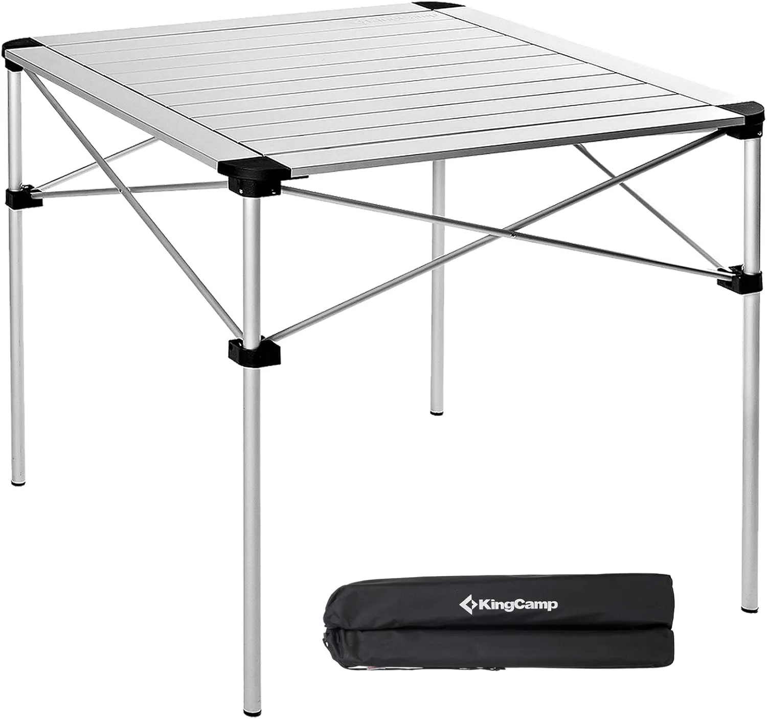 KingCamp KC3961_Silver Camping Table, 27.5"×27.5"×27.1"