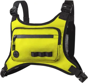 KINGSLONG Running Chest Pack, Lightweight Running Vest Water Resistant Chest Bag with Phone Holder for Workouts, Running Backpack for Men Women
