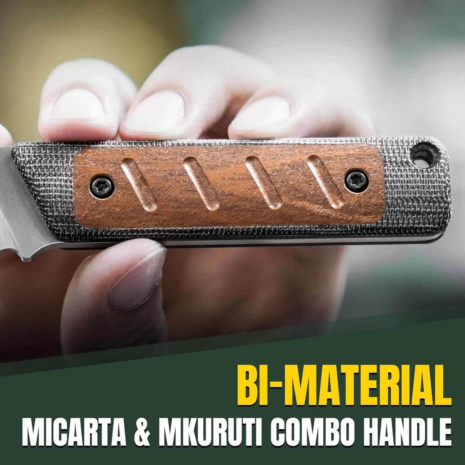 Kizer Smolt Fixed Blade Knife with Sheath, 2.93” 154CM Steel Micarta & Mkuruti Handle Fixed blade Knives, Drop Point Fixed Knife Small EDC Knife for Men Women Camping Pocket Knife 1063C1