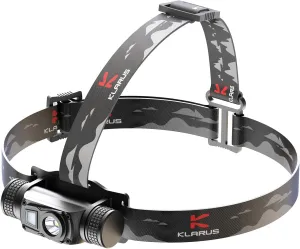 klarus HL1 Headlamp Rechargeable, 1200 Lumens Ultra Bright Head Lamp, Head Light with Breathable Headband and 2600mAh Battery, IPX6 Waterproof Headlight - Hiking & Camping Accessories