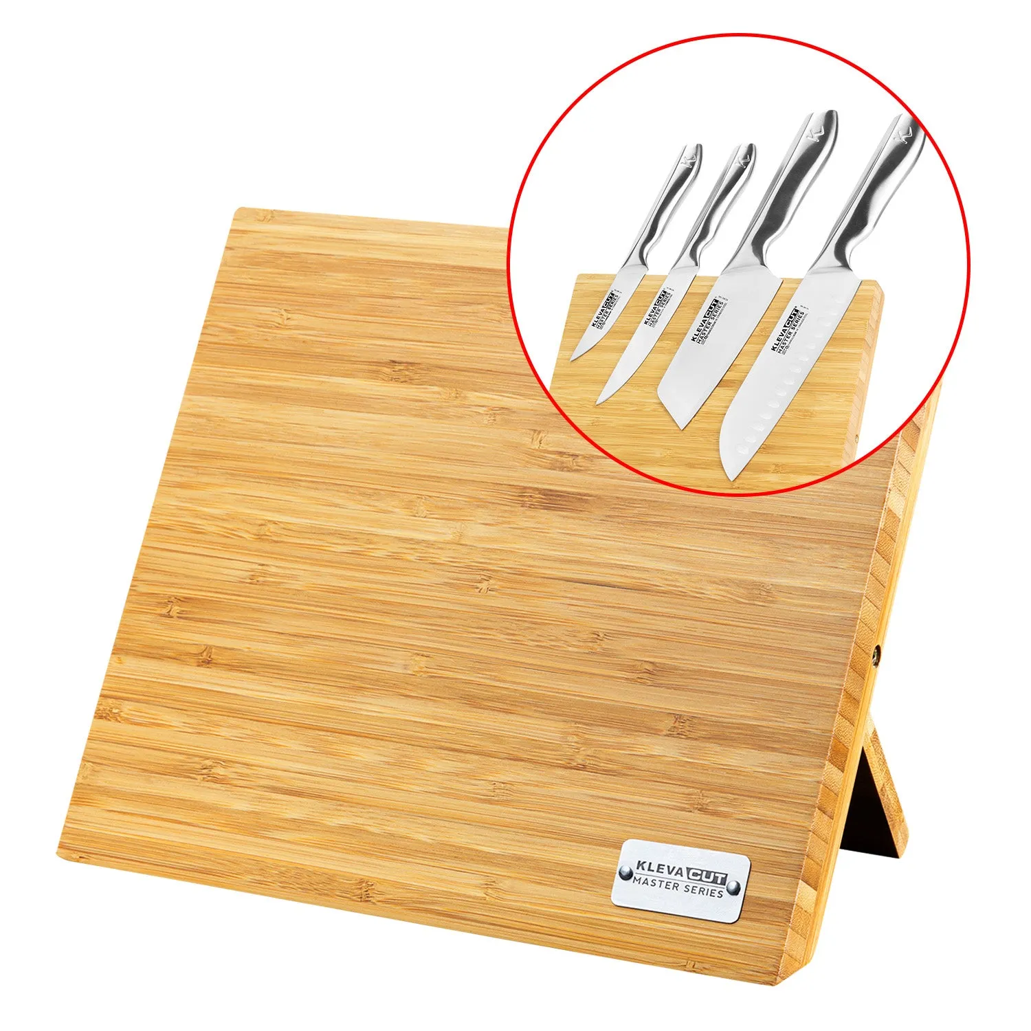 Kleva® Bamboo Magnetic Knife Block! Store Your Knifes Safely And Securely!