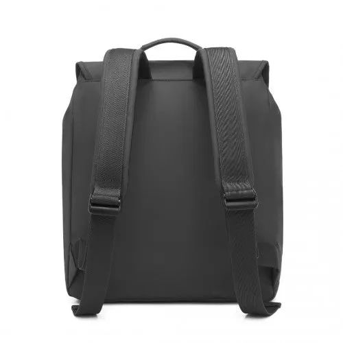 Kono PVC Coated Water-resistant Streamlined And Innovative Flap Backpack - Black