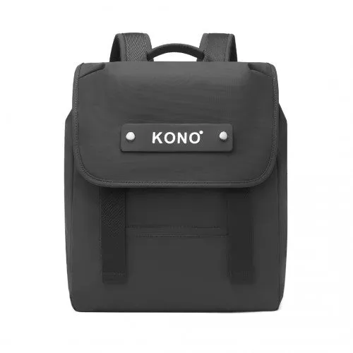 Kono PVC Coated Water-resistant Streamlined And Innovative Flap Backpack - Black