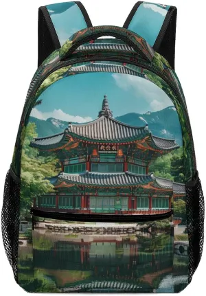 Korean Architecture Palace of Koreas Laptop Backpack Lightweight Daypack Travel Laptop Computer Bag for Men Women