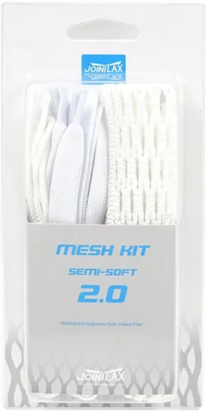 Lacrosse 2.0 Semi-Soft Complete Kit Lacrosse Mesh and Strings - White