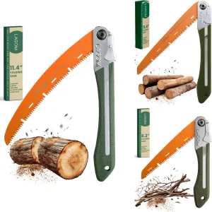 LAGOM Folding Saw 3 Pack: 11.4" Straight   8.2" Straight   11.4" Curved