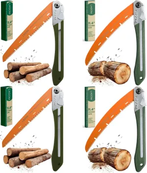 LAGOM Folding Saw 4 Pack: 11.4" Straight x2   11.4" Curved x2