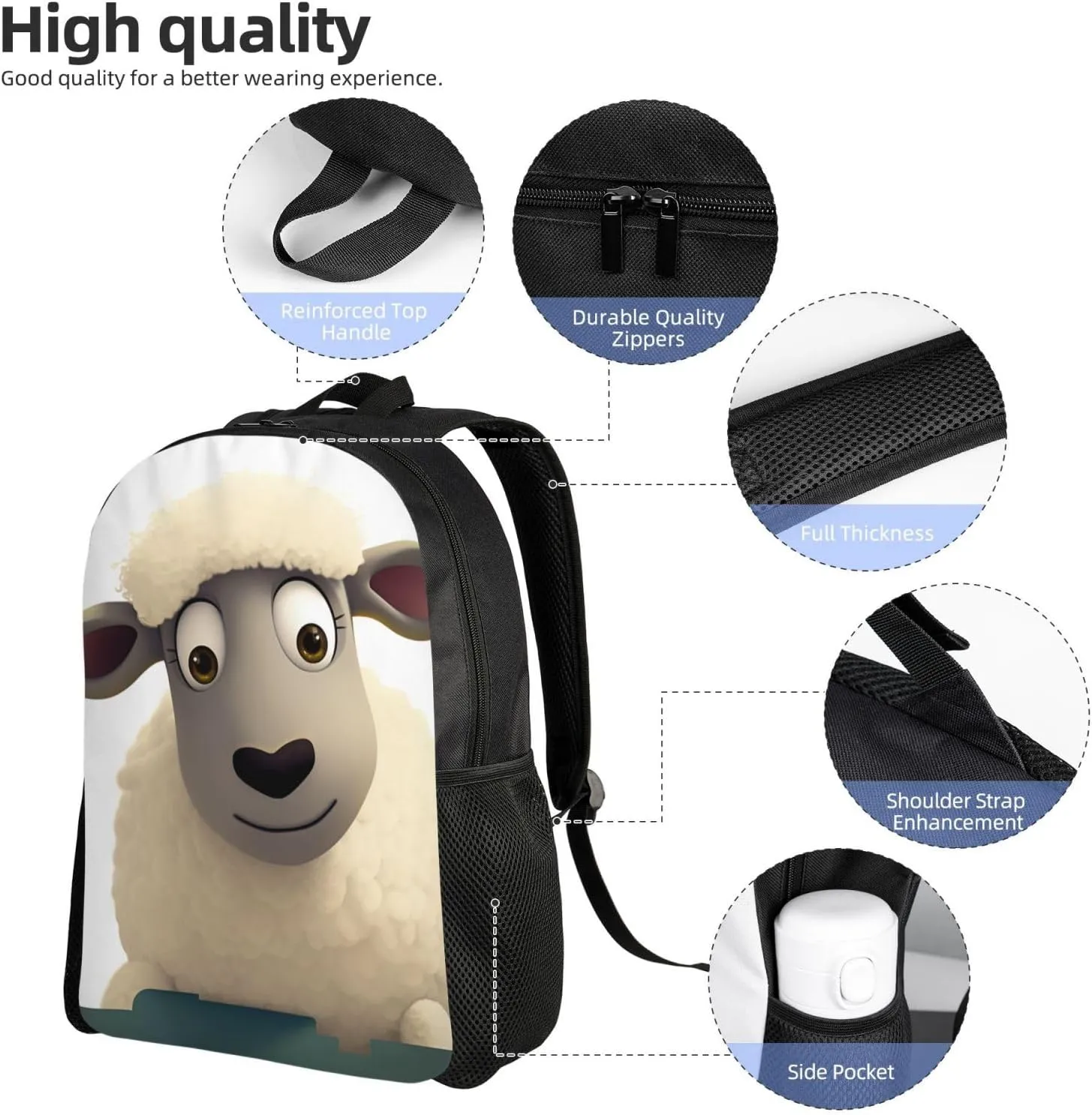 Laptop Backpack for Men Women Lightweight Backpack Sheep Rucksack Laptop Bag Daypack for Travel