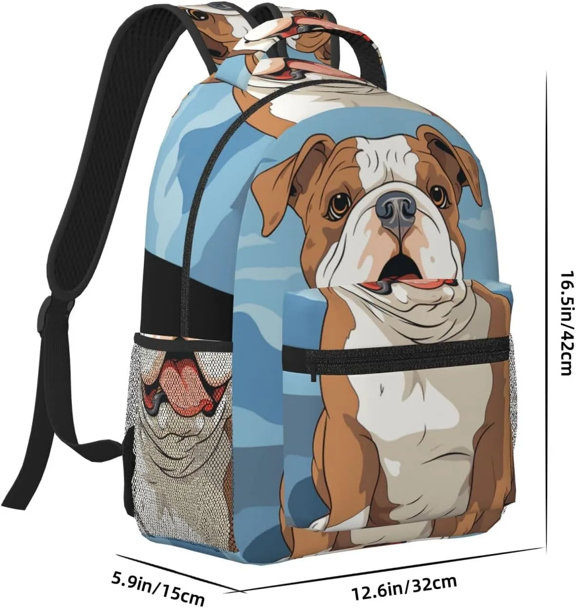 Laptop Backpack for Men Women Lightweight Travel Backpack bulldog seamless illustration Daypack Laptop Bag for Travel