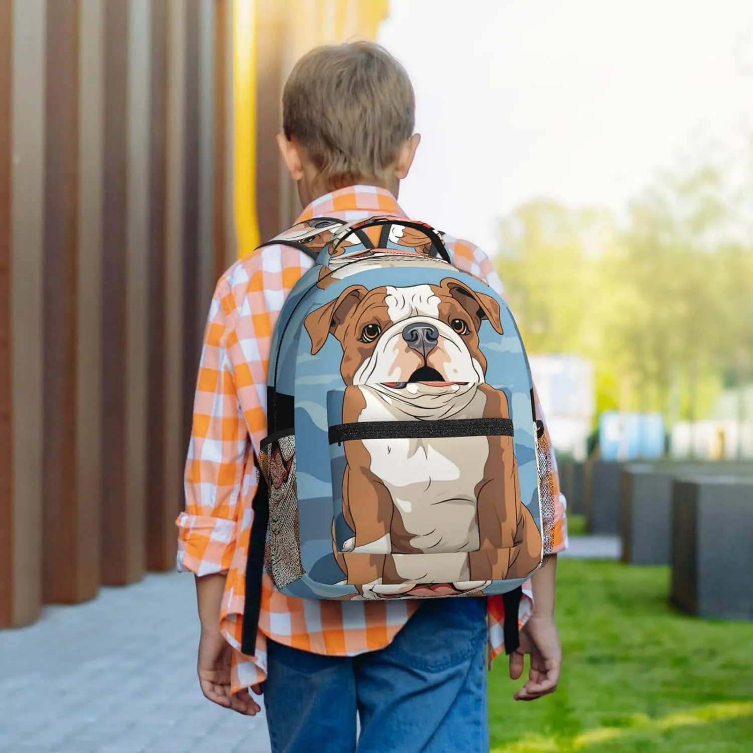 Laptop Backpack for Men Women Lightweight Travel Backpack bulldog seamless illustration Daypack Laptop Bag for Travel