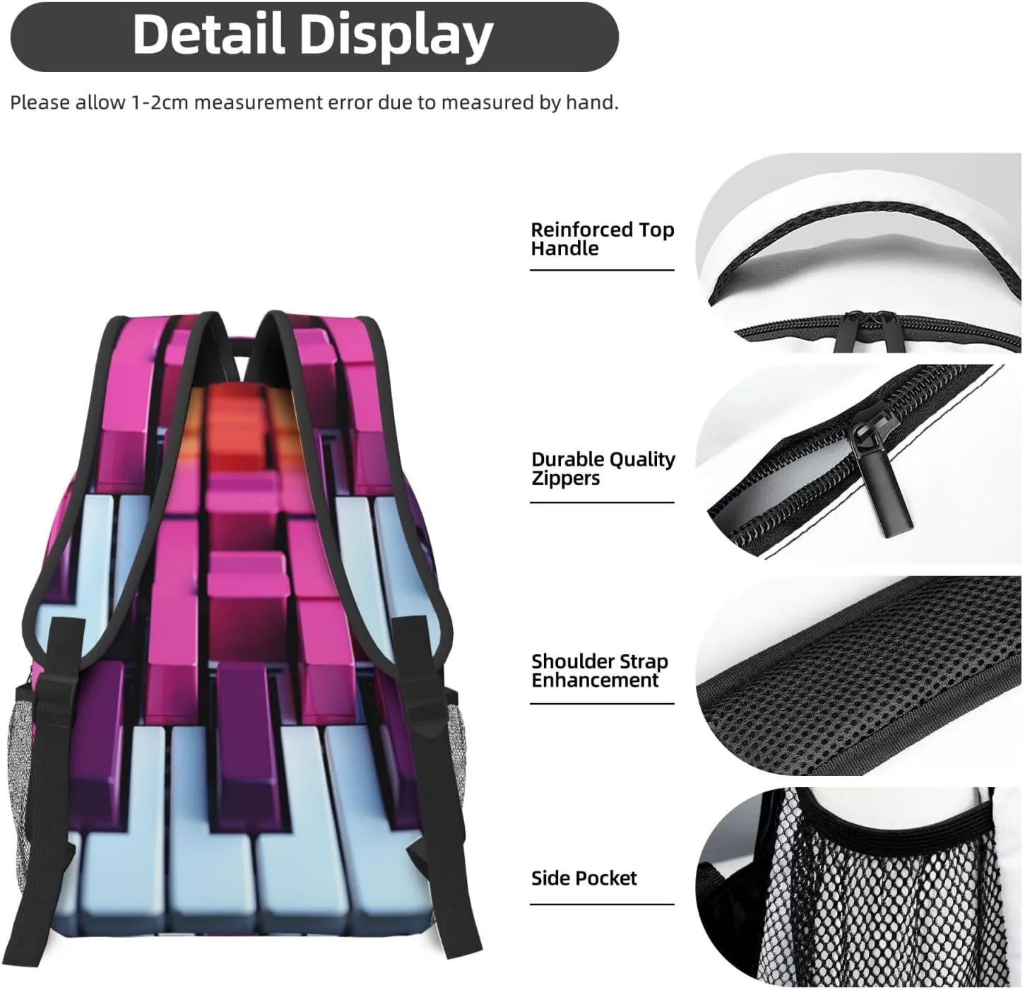 Laptop Backpack for Men Women Lightweight Travel Backpack Different color keyboards Daypack Laptop Bag for Travel