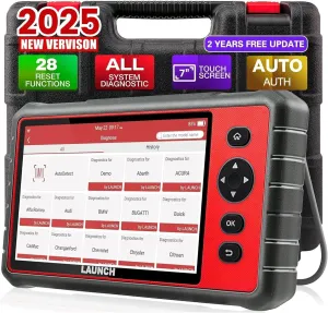 LAUNCH CRP909E OBD2 Scanner, 2025 New Full System Car Scanner with 28 Reset Functions, Power Balance, TPMS Reset, ABS Bleeding, Auto VIN