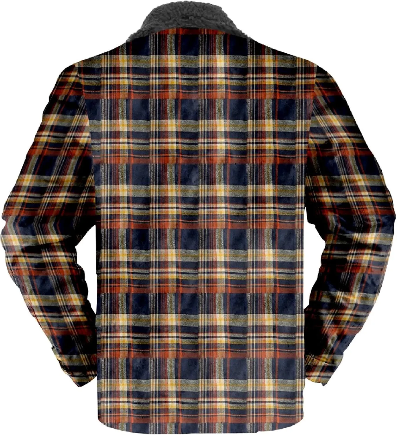 LCMTWX Mens Plaid Flannel Jacket Lapel Pocket Hooded Padded Loose Shirt Top Jacket Men Plus Size Big&Tall Mens Coat Soft