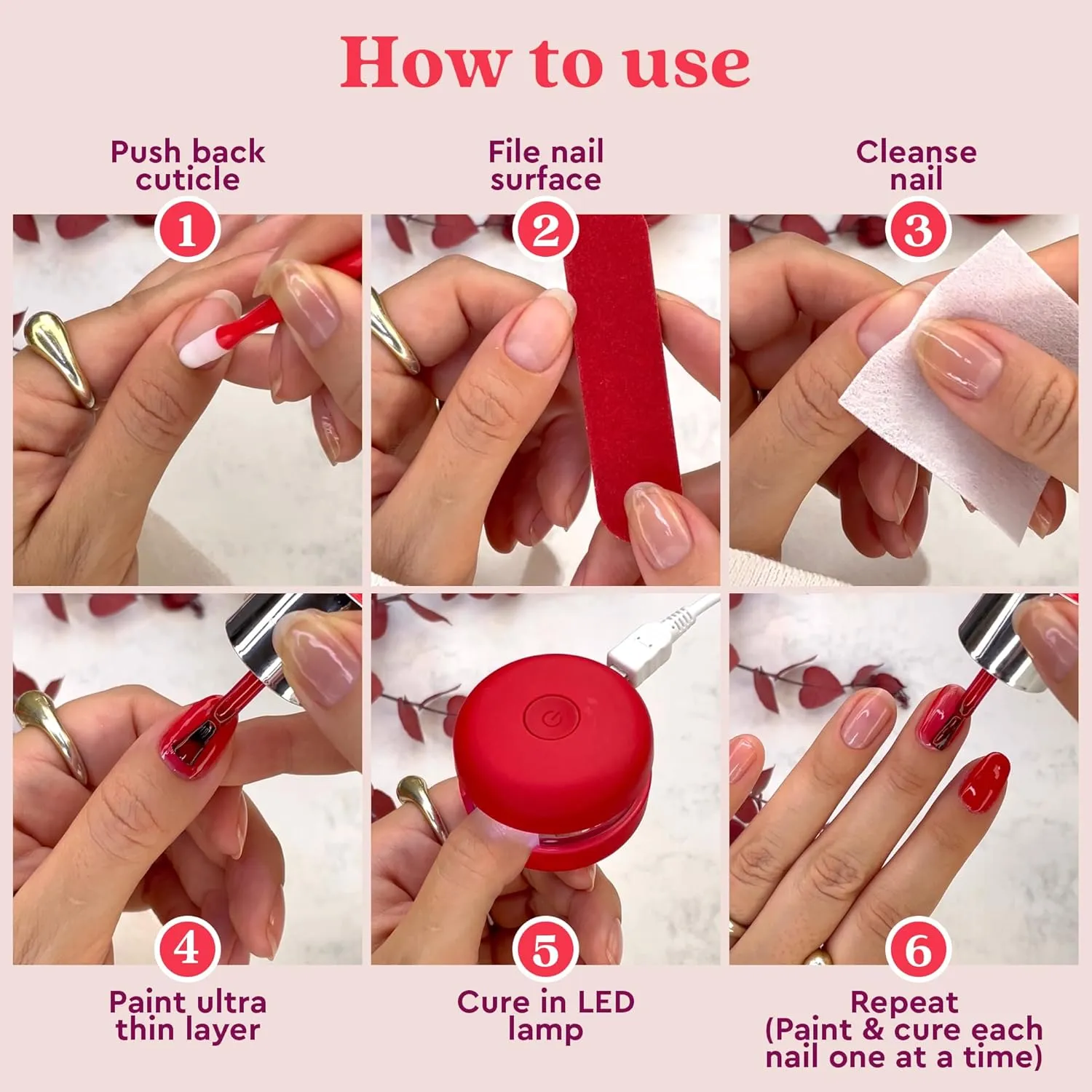 le mini macaron Gel Nail Polish Kit with LED Light, DIY At-Home Polish Nail Kit | Non-Toxic, Fast-Drying 3-in-1 Set for Long-Lasting, Salon-Quality Nails, File, and Remover Wraps (Lilac Blossom)