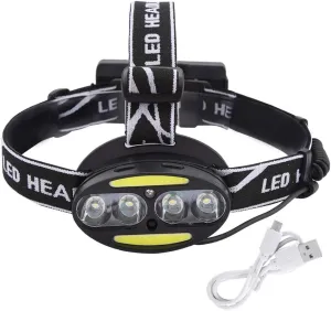 LED Headlamp, Motion Sensor LED Headlamp Forehead Bright Lights for Camping, Hiking, Running, Outdoor, Adults and Kids