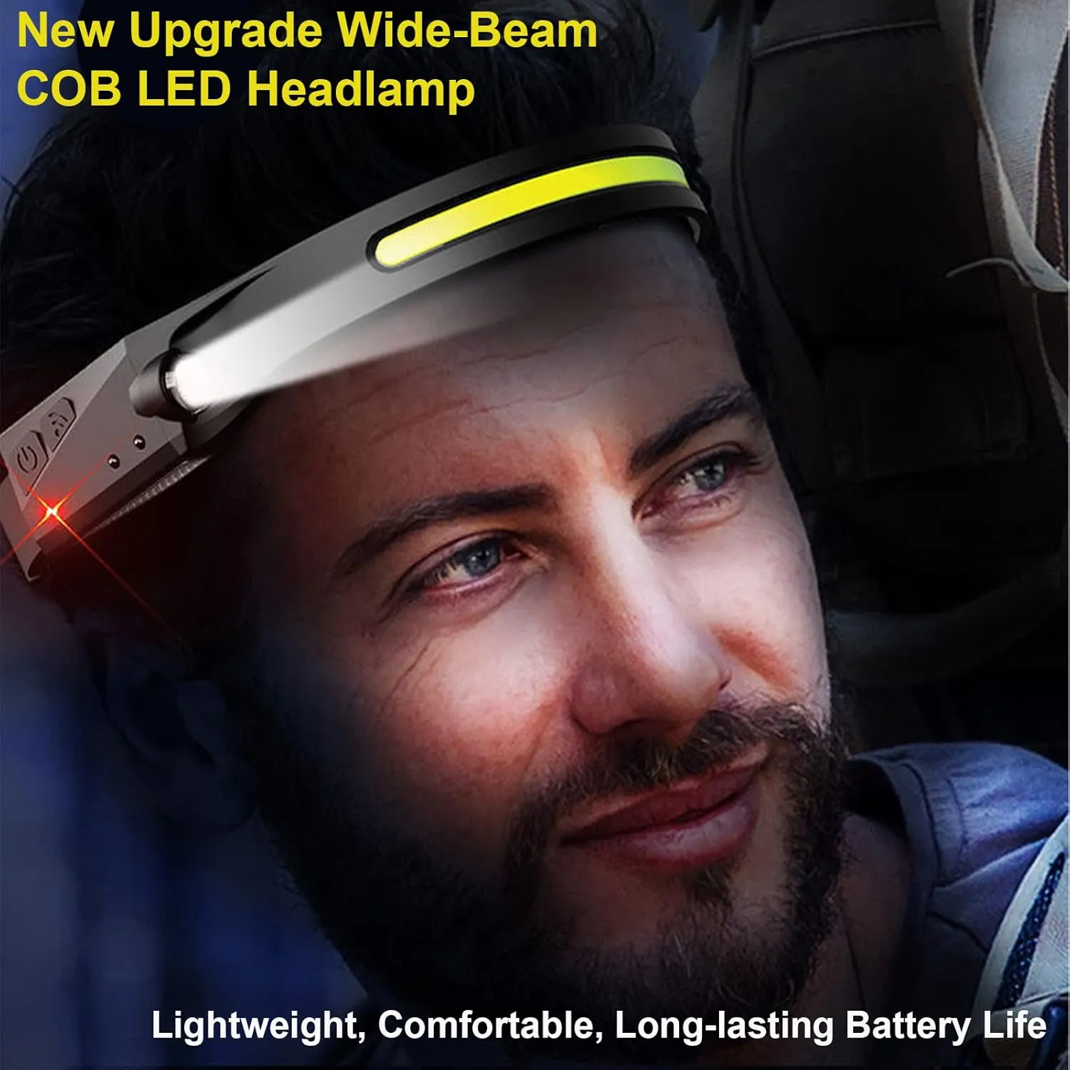 LED Headlamp Rechargeable, 2 Pack Headlamps for Adults, 230°Wide Beam, Motion Sensor, 5 Modes, Adjustable Headband Outdoor Waterproof Lightweight Head Lamp for Running, Camping, Hiking, Fishing