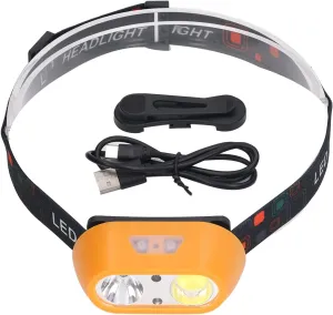 LED Headlamp USB Rechargeable 300lm High Bright COB XPE 6 Modes for Outdoor Activities