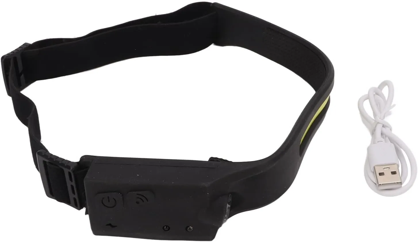 LED Headlamp,270° Hand Iduction Rechargeable Motion Headlamp,Multifunction Robust Silicone RunningLamp for Absenteeism,Maintenance,Outdoor,Fishing,Jogging