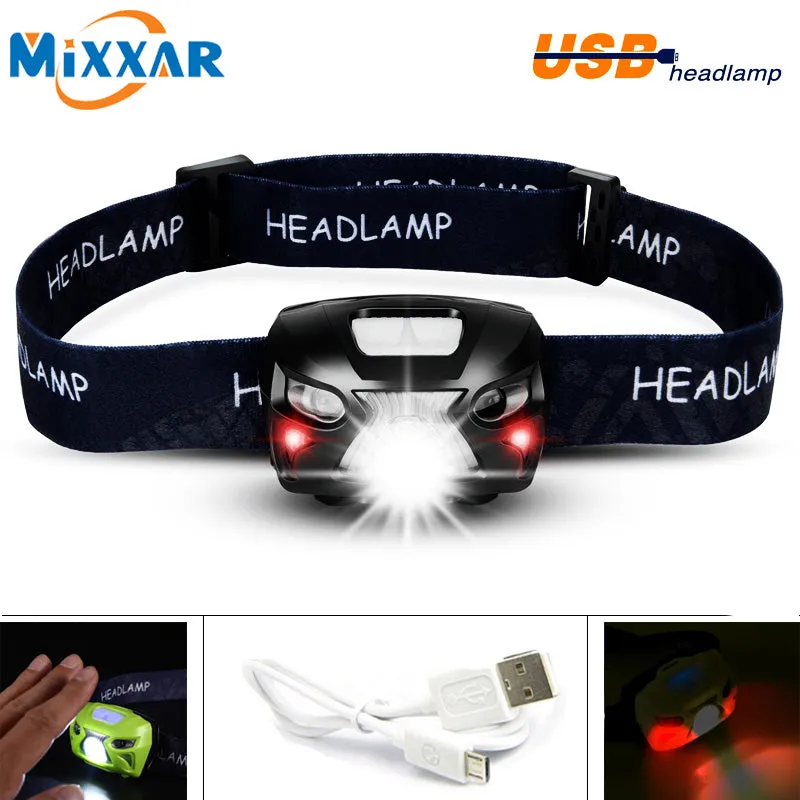 LED Headlight Motion Sensor Headlamp Rechargeable