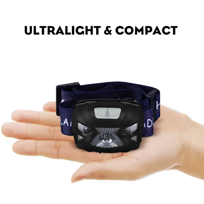 LED Headlight Motion Sensor Headlamp Rechargeable