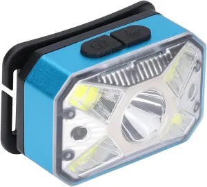 LED Headlight USB Charging COB Induction Headlamp for Night Running Portable Lightweight Outdoor Adventure (Blue)