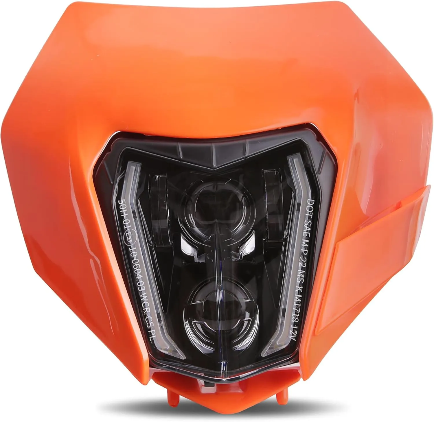 LED Motorcycle Headlight Dirt Bike DRL Headlamp with Bezel Compatible With Motocross Pit Bike Enduro ATV Supermoto 150 250 350 450 500 SX XCW EXC SXF XC SMC R 690