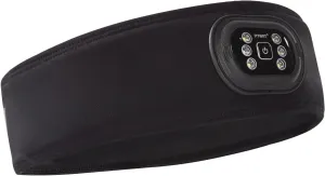 LED Sweat Headband - IVYWNT Moisture Wicking Headband with a Rechargeable Light Built-in, Non-Slip Sweatband for Outdoor Sports with Reflective Logo, Adjustable Closure and 3-Brightness Headlamp