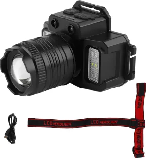 LED Work Head Strong Light Headlamp Outdoor Fishing Work Head Lamp Searchlight for Hiking Outdoor Running Hunting Camping Gear 1600mAh
