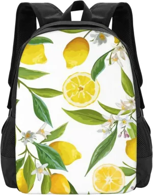 Lemon Flowers Lightweight Packable Backpack Travel Casual Large Capacity Daypack Foldable Backpack For Men Women