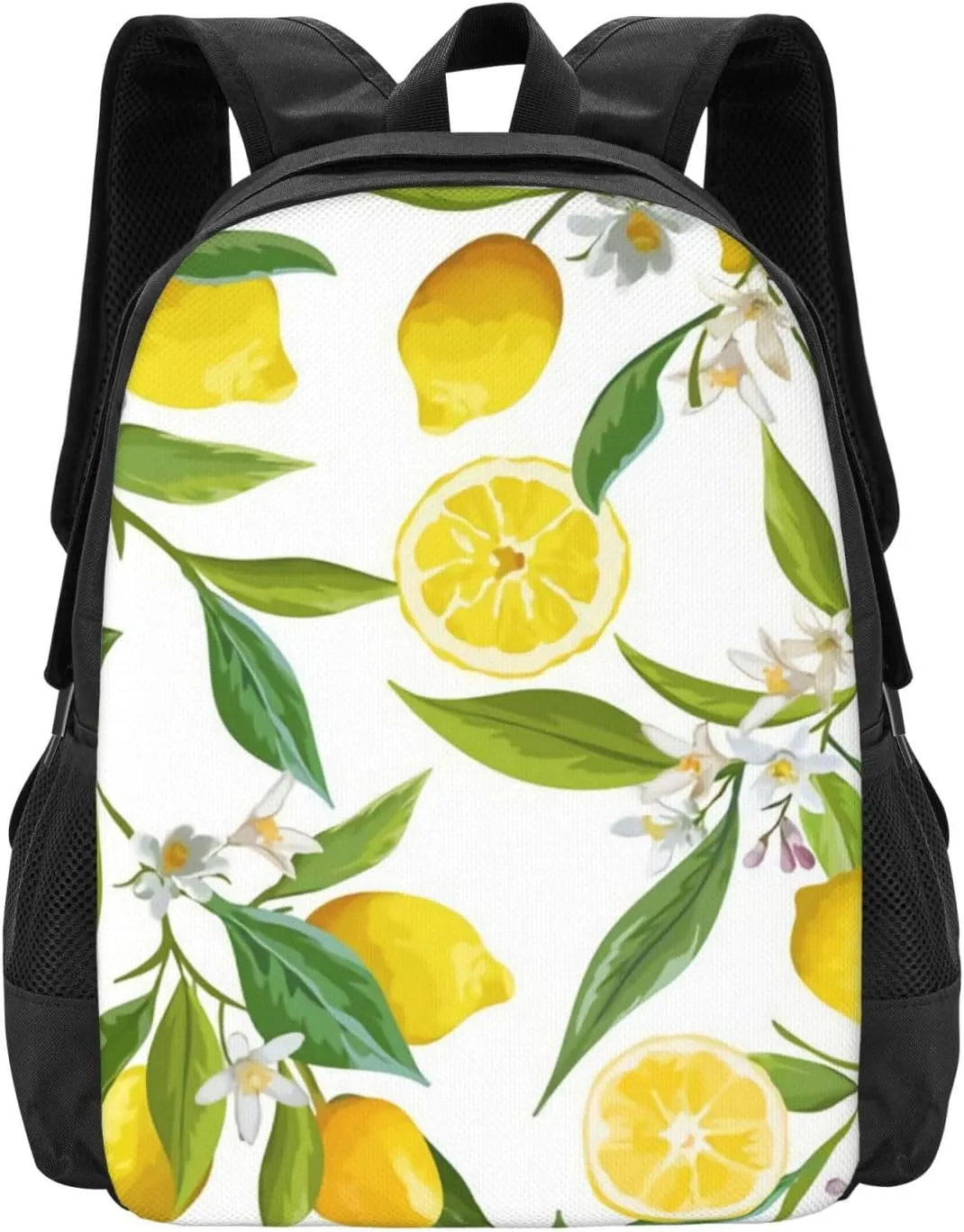 Lemon Flowers Lightweight Packable Backpack Travel Casual Large Capacity Daypack Foldable Backpack For Men Women