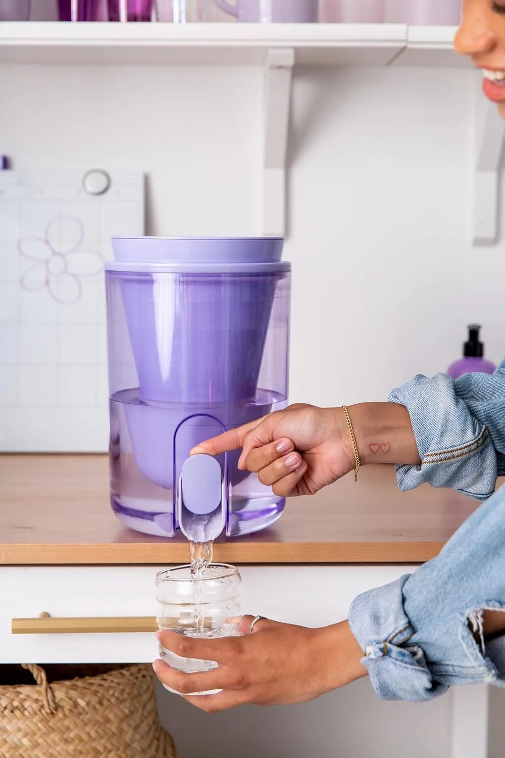 LifeStraw Home Studio Water Filter Dispenser, 10-Cup, Thistle Purple, BPA-Free Designed for Everyday Protects Against Bacteria, parasites, microplastics, PFAS, Lead, and Improves Taste