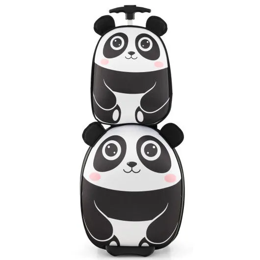 Lightweight and Portable Rolling Suitcase for Children-White - Color: White